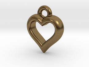 The Hearty Little Heart (precious metal pendant) in Natural Bronze