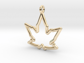Leaf Curve Pendant in 14K Yellow Gold