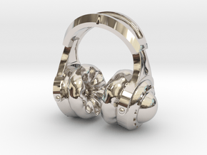 Pocket full headphones - (One version) in Rhodium Plated Brass