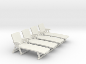 Deck Chair 01. 1:50 Scale  in White Natural Versatile Plastic