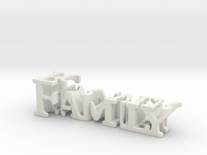 3dWordFlip: Family/Forever in White Natural Versatile Plastic