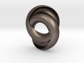 Donut Two Cuts in Polished Bronzed Silver Steel