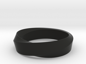 Mobius Wide Ring I (Size 11) in Black Natural Versatile Plastic