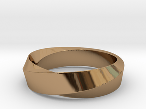 Mobius Wide Ring I (Size 11) in Polished Brass