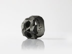 HAROW-SKULL-RING / Size - M in Matte Black Steel