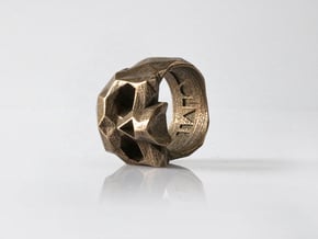 HAROW-SKULL-RING / Size - L in Polished Bronze Steel