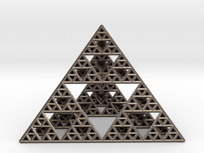 Sierpinski Pyramid  in Polished Bronzed Silver Steel