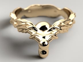 Ring of Root in Polished Gold Steel