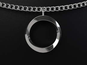 Twisting Loop Pendant in Polished Silver