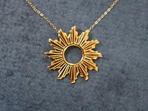 Sun Flare Necklace in 18k Gold Plated Brass