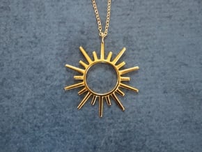 Sun Rays Pendant in 18k Gold Plated Brass
