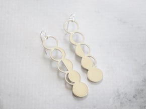 Moon Phase Earrings in Polished Silver