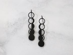 Moon Phase Earrings in Black Natural Versatile Plastic