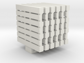 Pallets 01. HO Scale (1:87) in White Natural Versatile Plastic