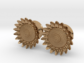 Sunflower 5/8" ear plugs 16mm in Polished Brass