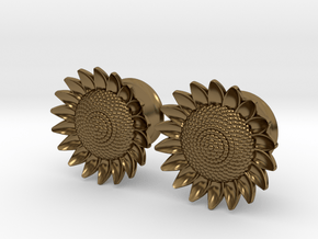 Sunflower 5/8" ear plugs 16mm in Polished Bronze
