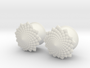 Flower 5/8" ear plugs 16mm in White Natural Versatile Plastic