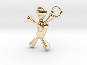 Voodoo Doll pendant in 14K Yellow Gold