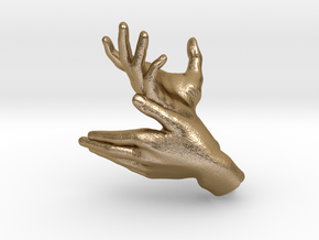 Deer - Hand Shadows in Polished Gold Steel