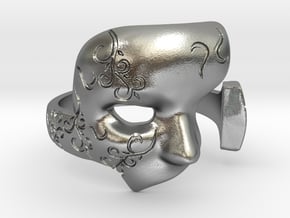 Phantom Mask Ring in Natural Silver: 8 / 56.75