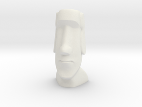 Moai-Standard version in White Natural Versatile Plastic: Small