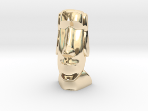 Moai-Standard version in 14k Gold Plated Brass: Small