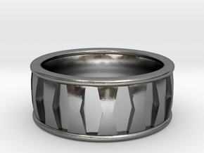 Hex Inset Ring in Polished Silver: 6 / 51.5