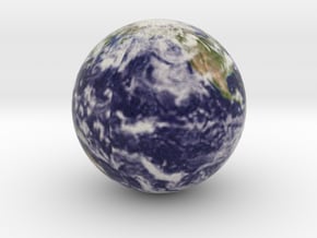 Earth with Cloud Cover in Full Color Sandstone