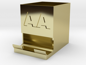 AA Battery holder and dispenser in 18k Gold Plated Brass