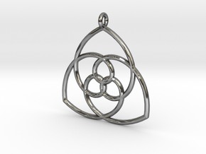Gielis' Curve Pendant in Fine Detail Polished Silver
