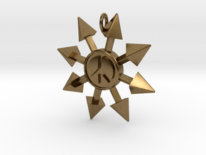 Chaos Star with Peace symbol in Natural Bronze