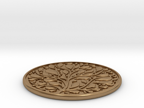 Tree Coaster in Natural Brass