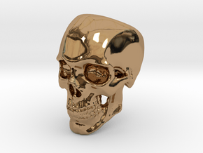 Human Skull Ring size 12 in Polished Brass