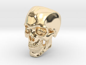 Human Skull Ring size 12 in 14K Yellow Gold
