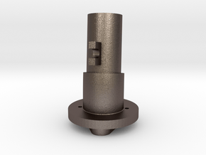 Thrustmaster tailpiece, 13° ang. 15°off. to the RI in Polished Bronzed Silver Steel