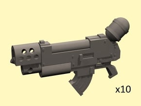28mm Combination gun with flamethrower in Tan Fine Detail Plastic