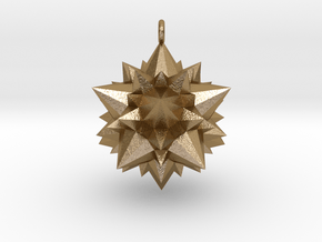 Great Rhombicosidodecahedron 3,7cm in Polished Gold Steel