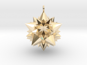 Great Rhombicosidodecahedron 3,7cm in 14k Gold Plated Brass