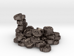 Pile of Shanix (1" diameter) in Polished Bronzed Silver Steel