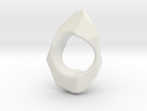 Stone Ring  in White Natural Versatile Plastic