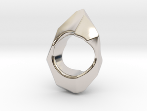 Stone Ring  in Rhodium Plated Brass