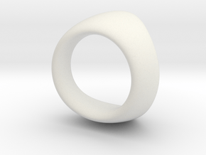 Curve Ring  in White Natural Versatile Plastic