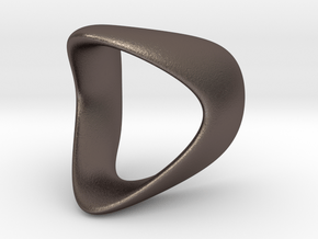 Curve Ring  in Polished Bronzed Silver Steel