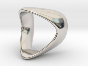Curve Ring  in Rhodium Plated Brass