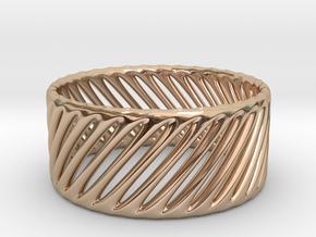 TIS_ring_CYLINDER_05a in 14k Rose Gold Plated Brass