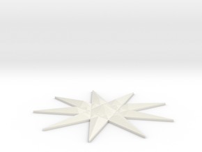 Nine-pointed Star Brooch in White Natural Versatile Plastic