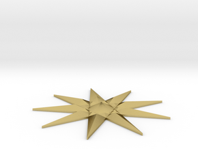 Nine-pointed Star Brooch in Natural Brass