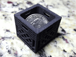 Record Crate Charm Pendant in Black Natural Versatile Plastic