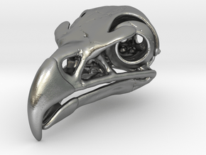 Eagle Skull Pendant in Natural Silver
