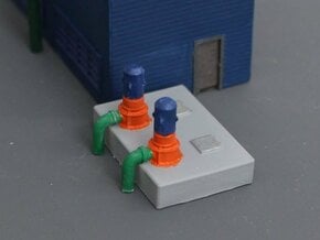 N Scale Cooling Pump Station in Tan Fine Detail Plastic